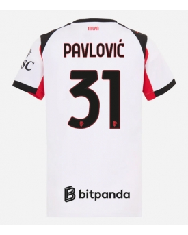 AC Milan Strahinja Pavlovic #31 Maglia Gara Trasferta Repliche 2025-26 Donna Maniche Corte